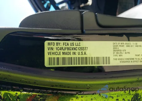 2022 Jeep Grand Cherokee Wk Limited 4X4 z USA, uszkodzony, nr VIN 1C4RJFBGXNC120377